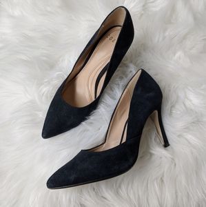Coast Navy Blue Genuine Suede Heigh Heels Pumps 7